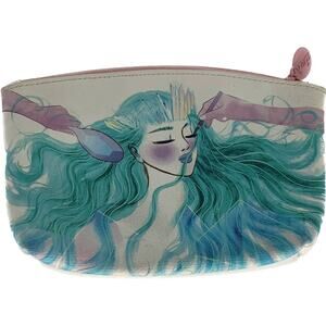 Ipsy Makeup Bag White Pink Small Cosmetic 7.25 x 5.25 Inches Zipper Tote Purse